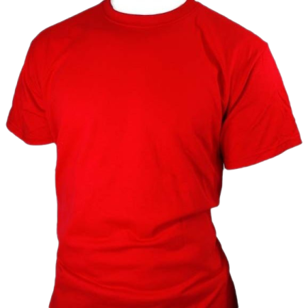 a red t - shirt on a white background