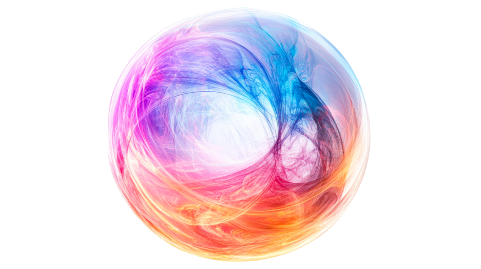 a sphere with colorful swirls on it