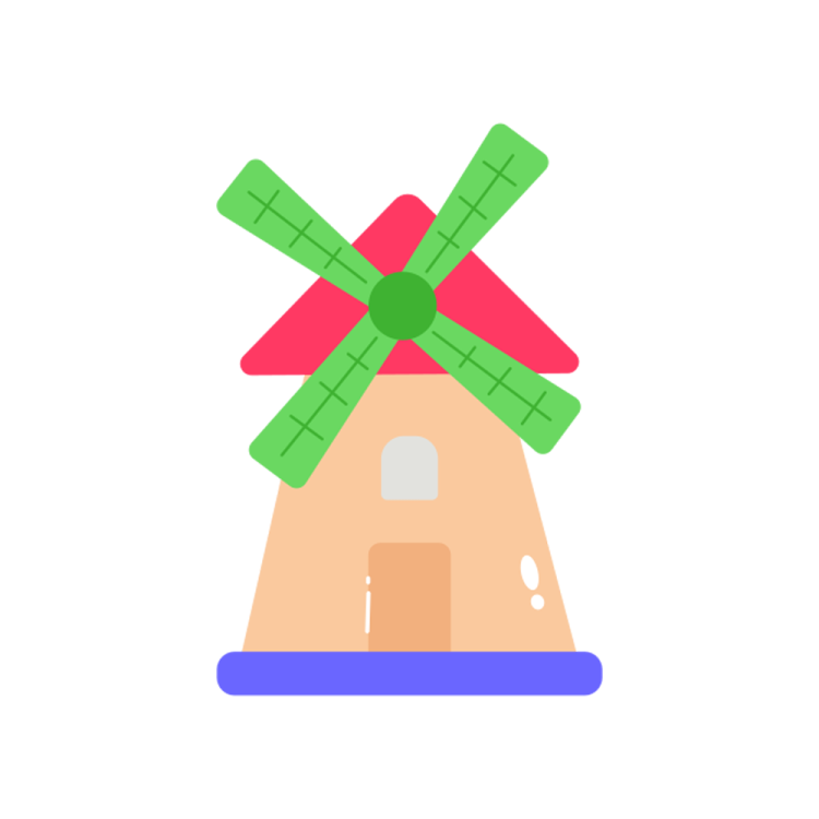 an icon of a windmill on a white background