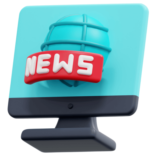 a computer screen with the word news on it