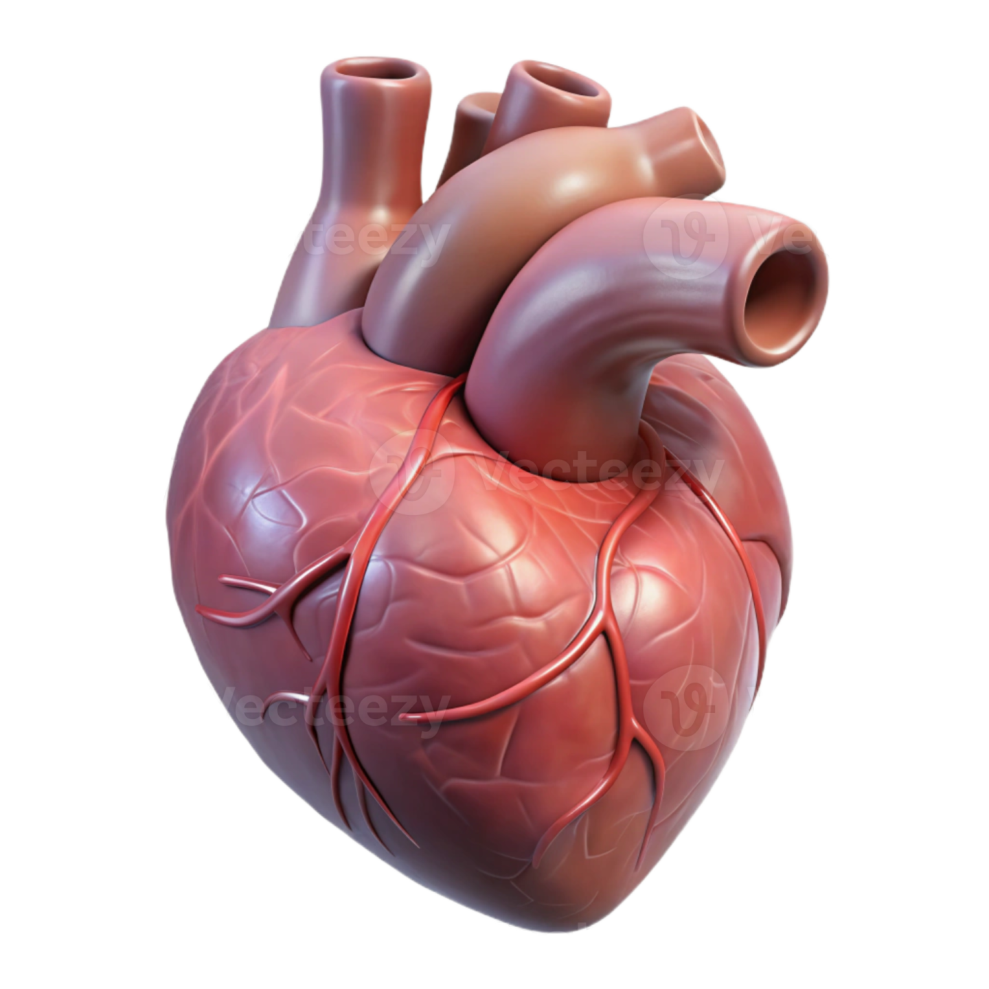 a human heart on a white background
