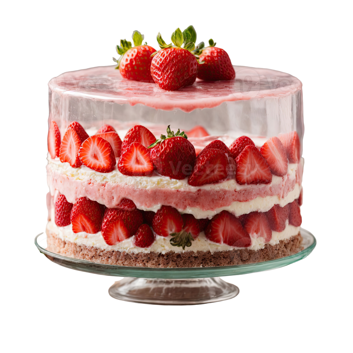 a cake with strawberries on top of it