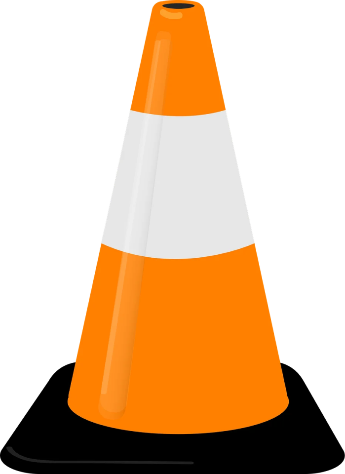 a traffic cone on a white background