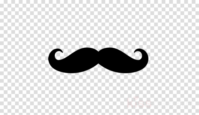 a black and white mustache on a transparent background