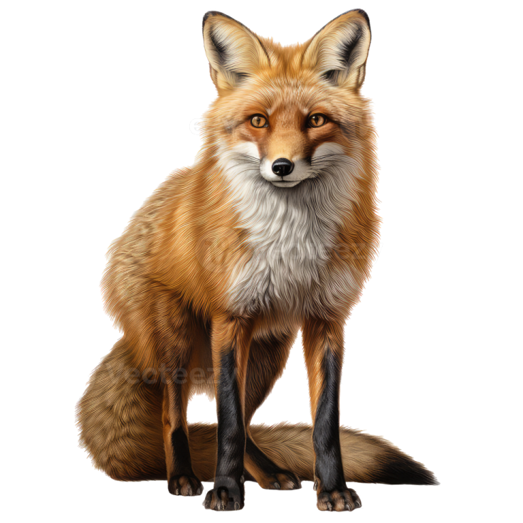 3d digital illustration of a red fox isolated on white background