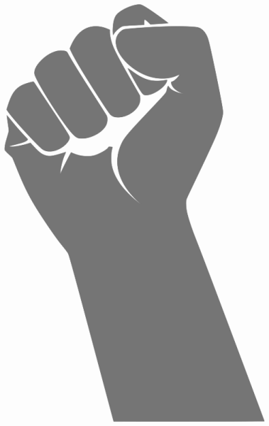 a fist in the shape of a hand