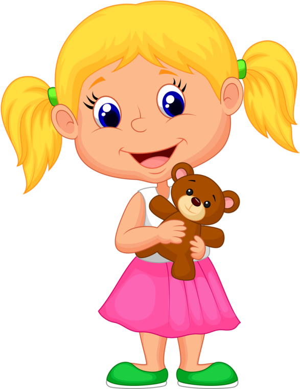 a little girl holding a teddy bear