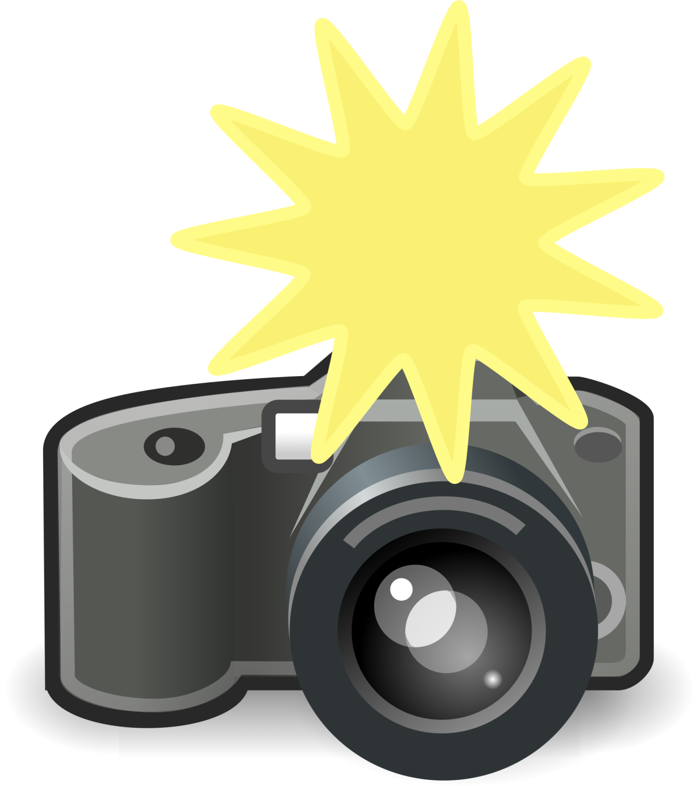 a camera with a yellow star above it