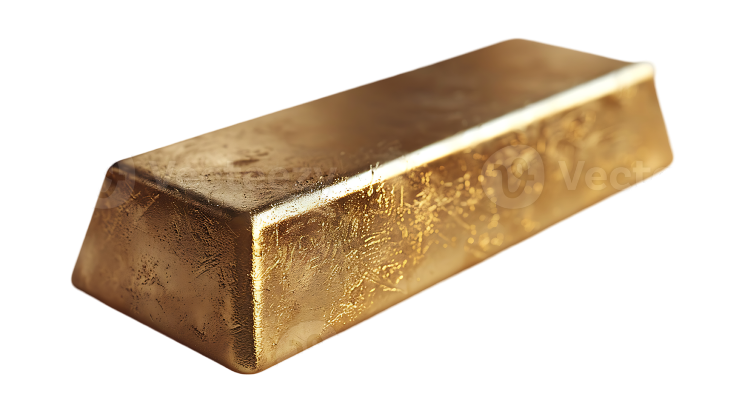 a gold bar on white background