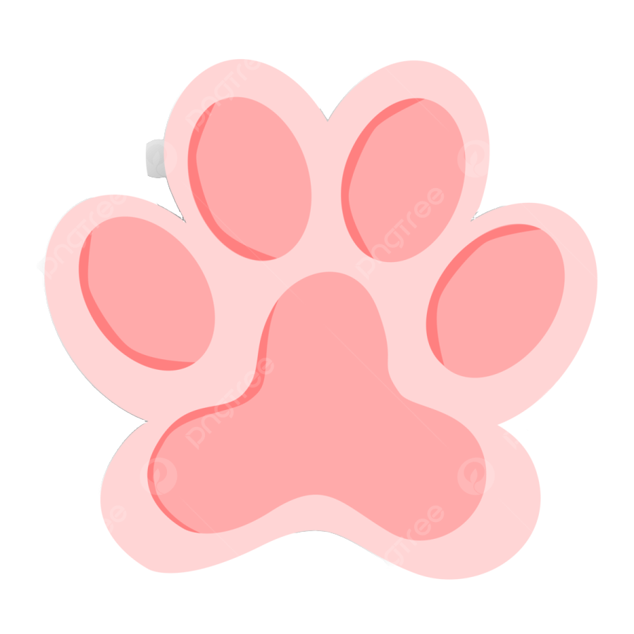 a pink paw on a white background