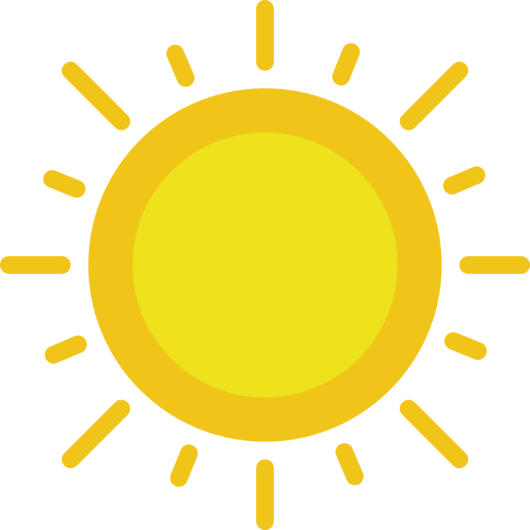 a yellow sun on a white background