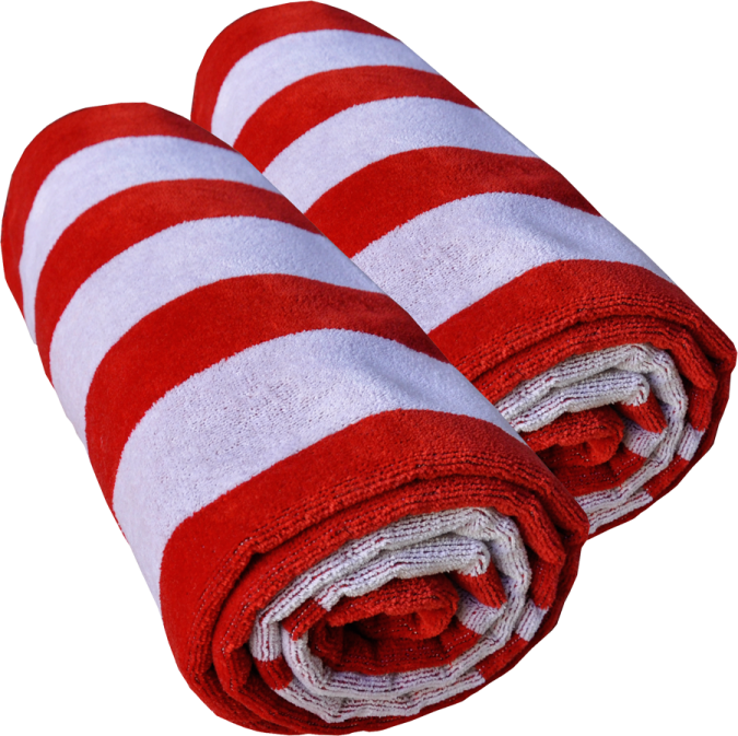two red and white towels on a white background