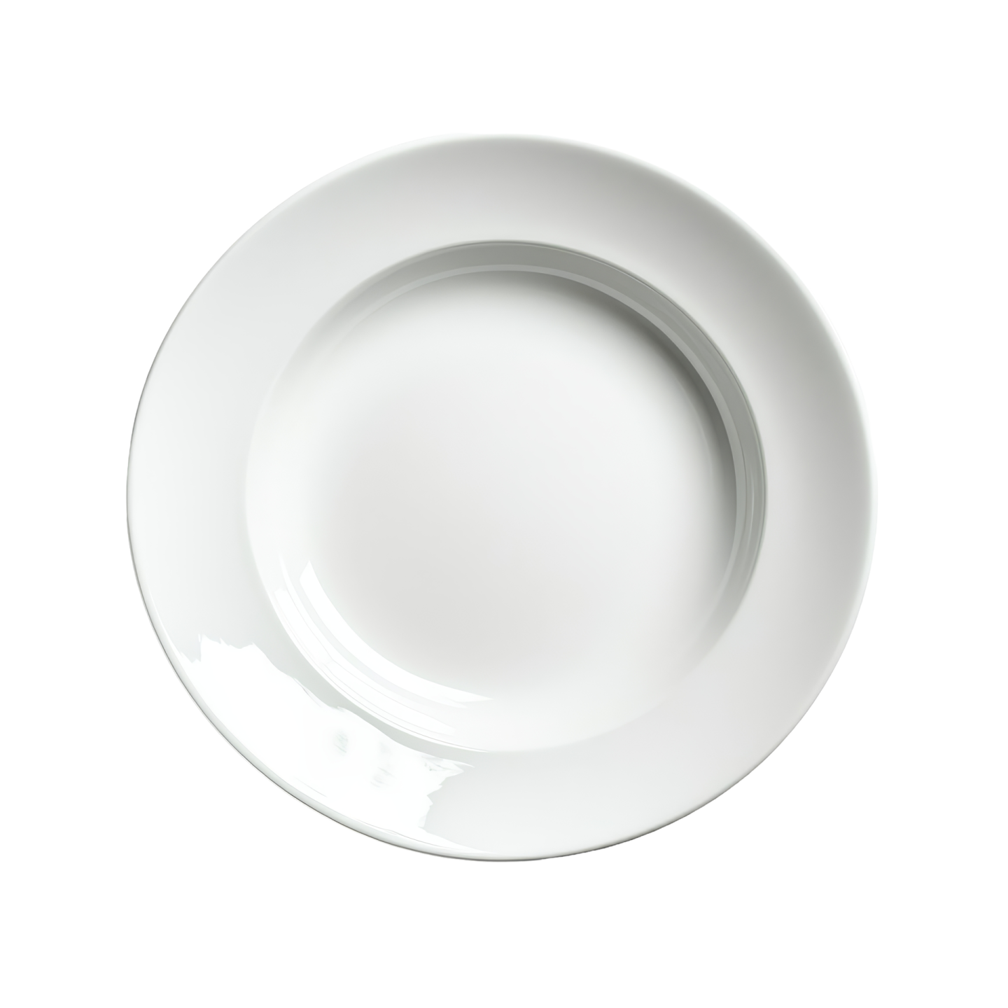 an empty white plate on a white background