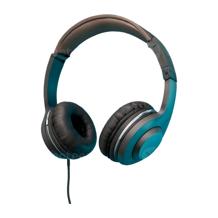 a pair of headphones on a white background