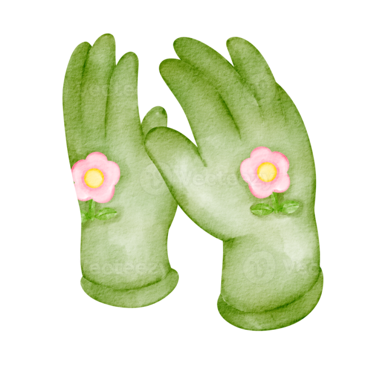 a pair of green cactus hands with pink flowers