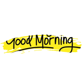 the word god morning on a white background