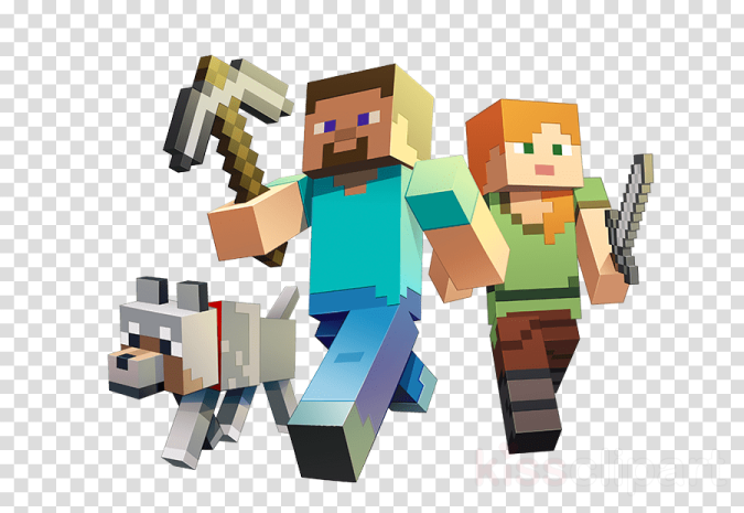 a group of minecraft characters walking together, hd transparent background png