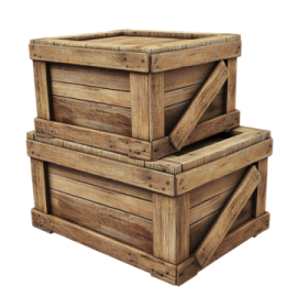 three wooden crates stacked on top of each other crates