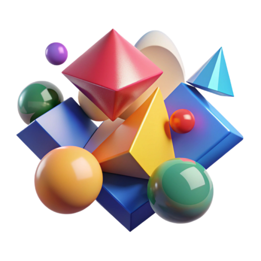 a pile of colorful balls and cubes
