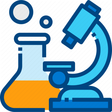 a microscope and a beakle icon