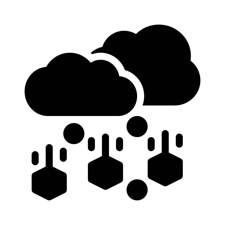 a black and white cloud icon