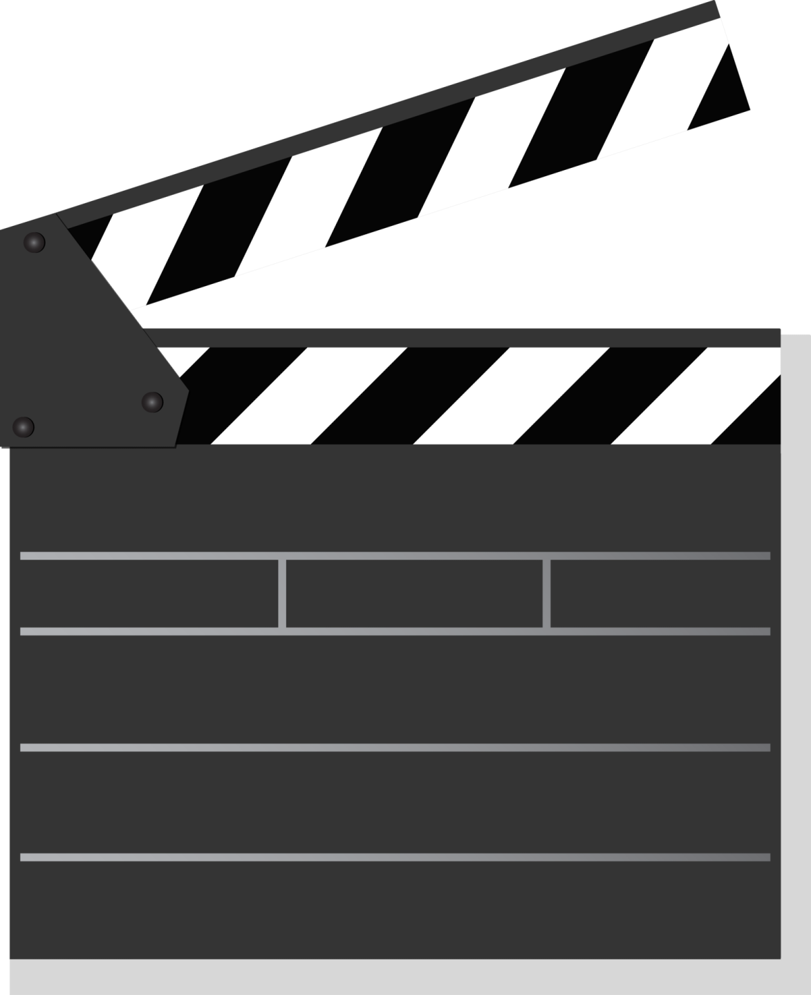 a movie clap with a black and white stripe
