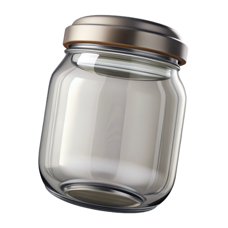 a glass jar with a wooden lid
