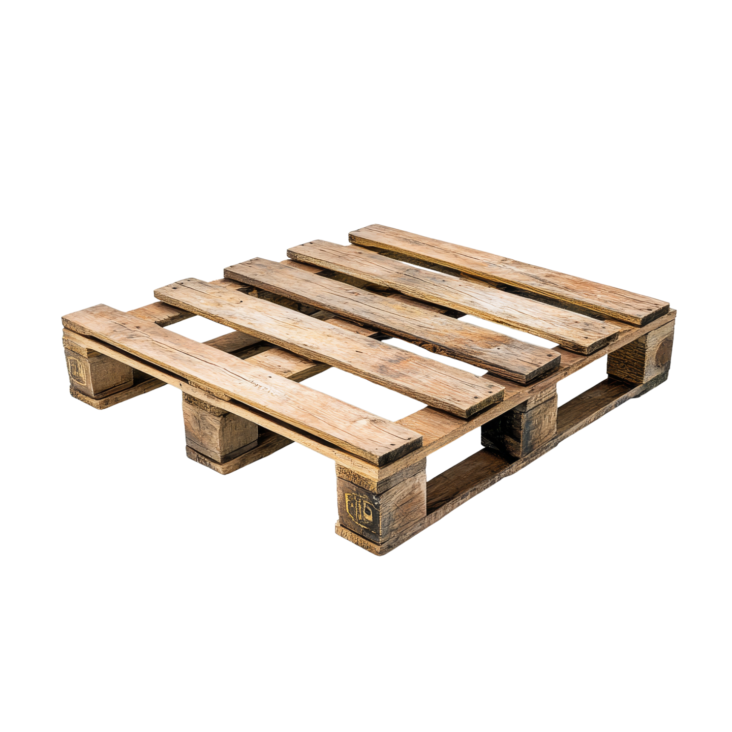 a wooden palle on a white background