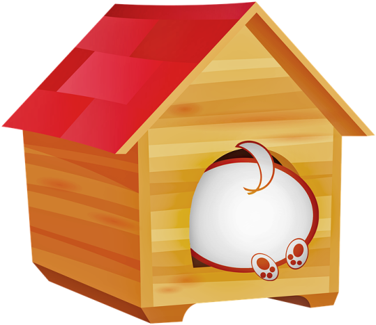 a wooden birdhouse with a red roof