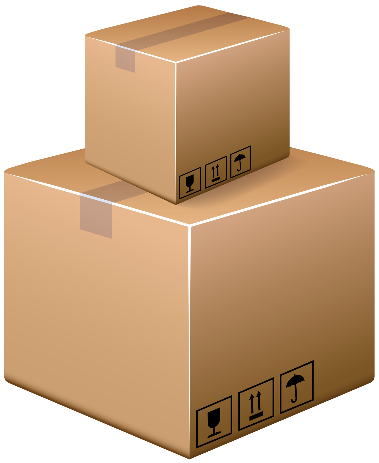 two cardboard boxes stacked on top of each other boxes