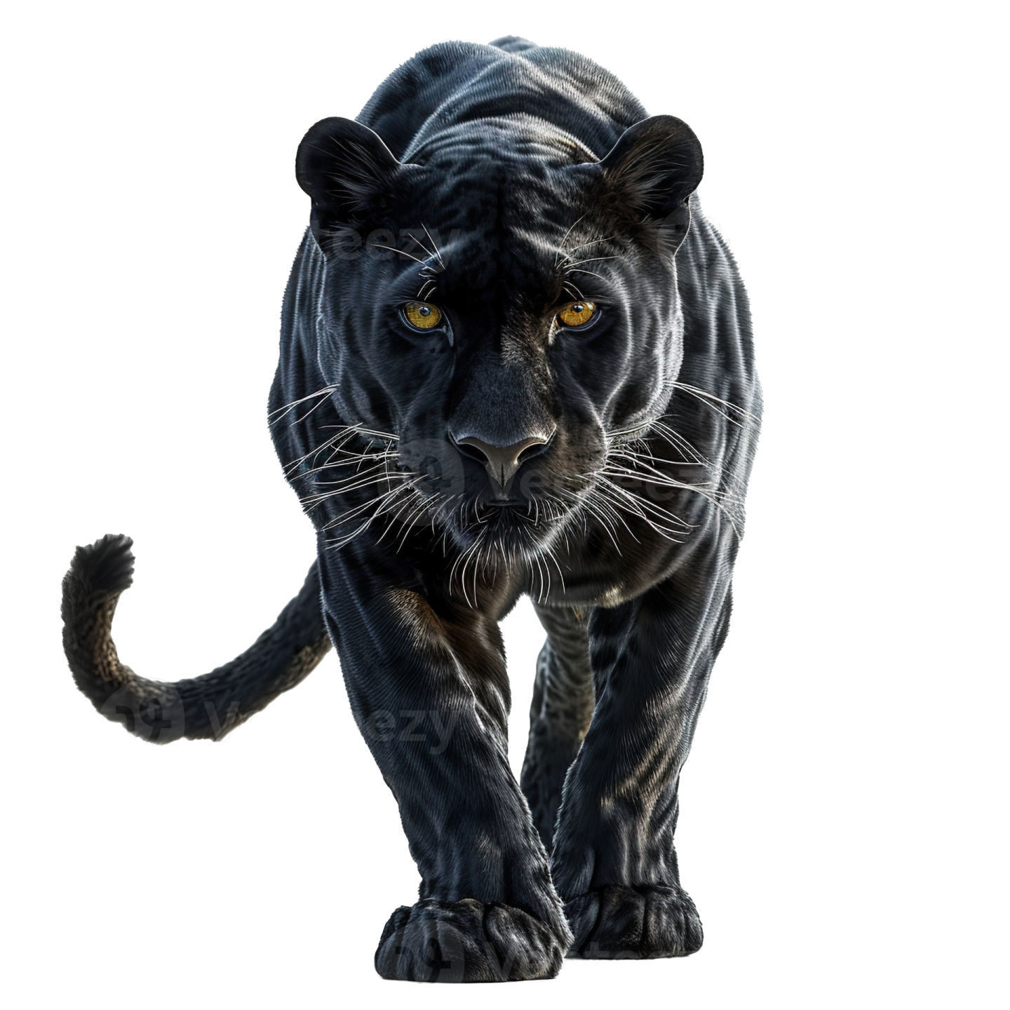a black panther walking towards the camera