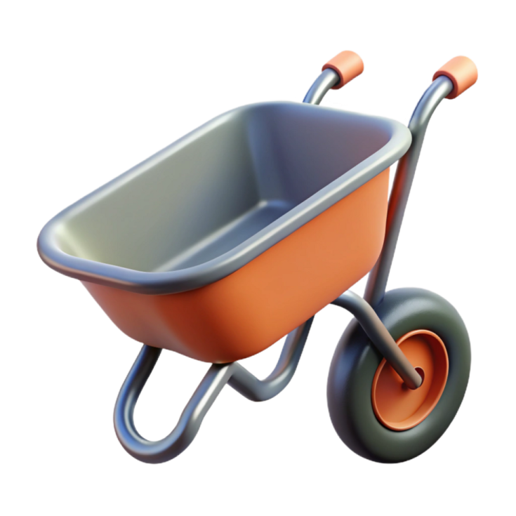 an orange and grey wheelbar