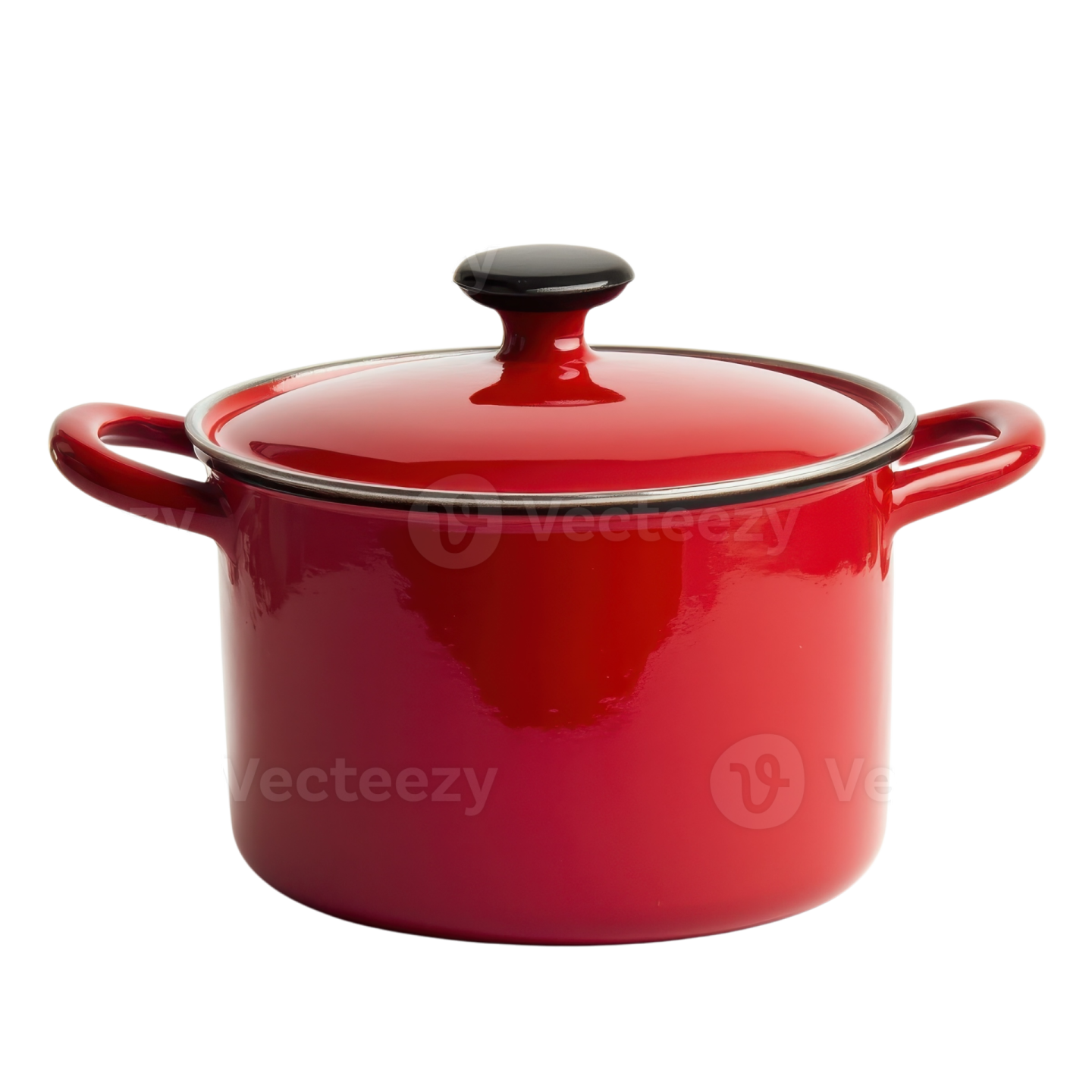 a red pot on a white background