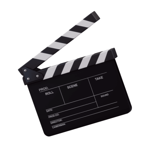 a movie clap with a white background