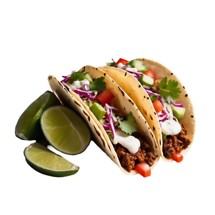 two tacoa tacoss on a white background