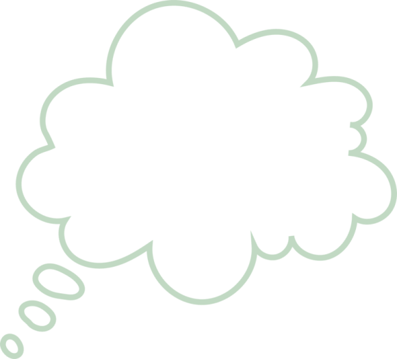 a cloud with a thought bubble above it