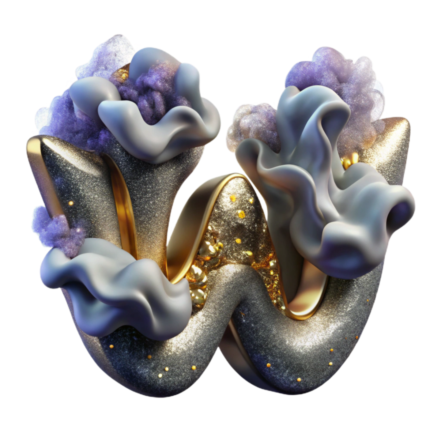 a pair of blue and gold earrings