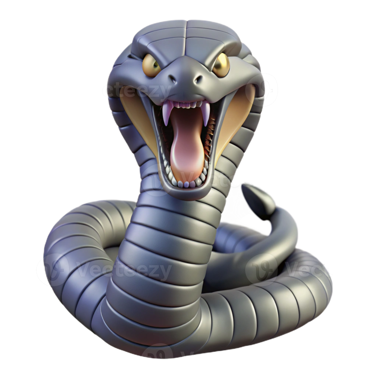 an illustration of a cobra with its mouth open