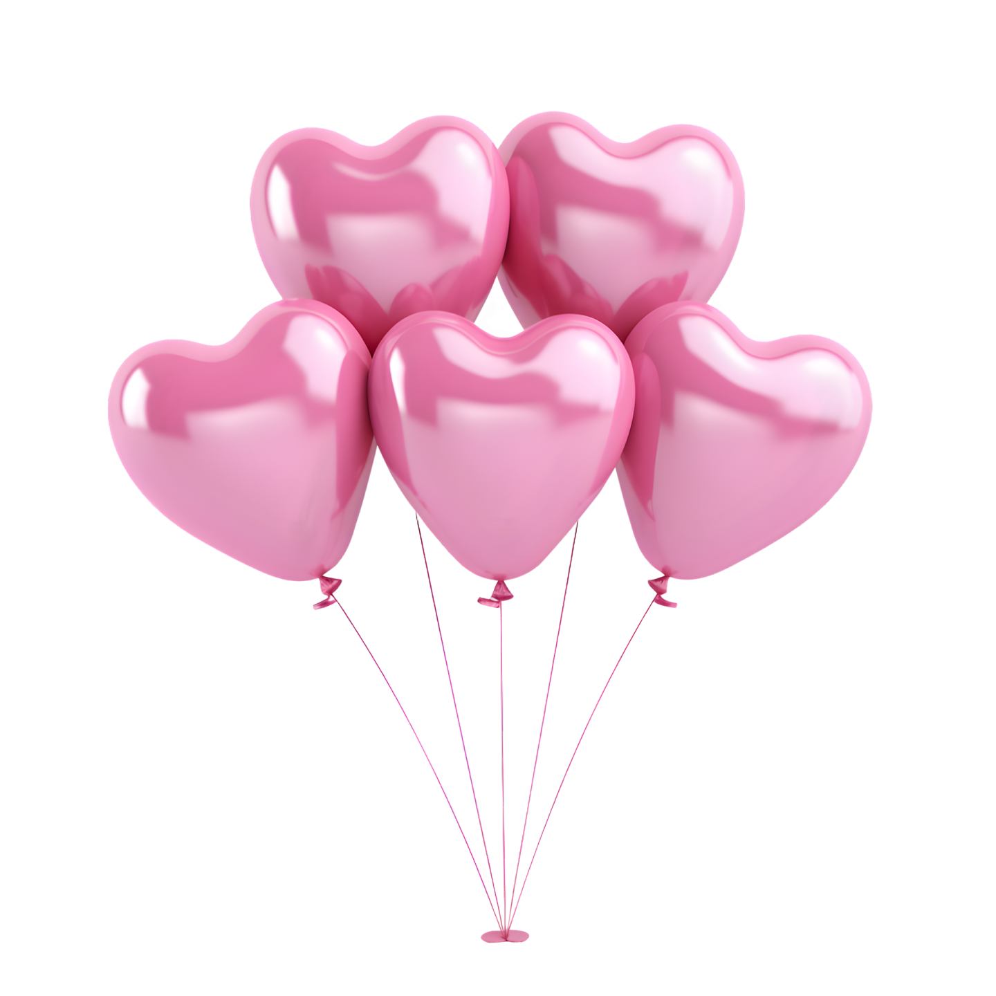 a bunch of pink heart balloons