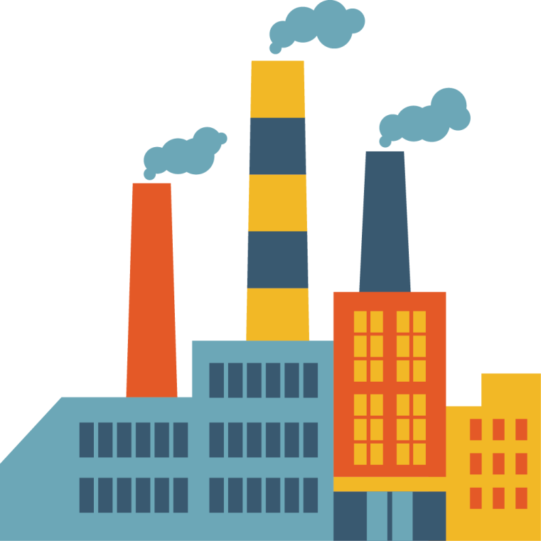 a factory with smoke coming out of it