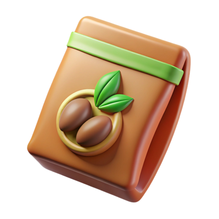 a piece of chocolate with a green leaf on top