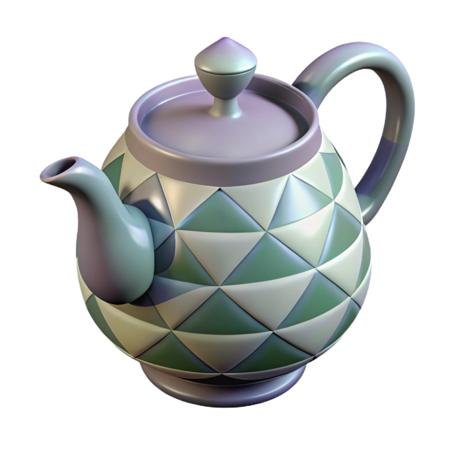 the teapot is made out of geometric shapes