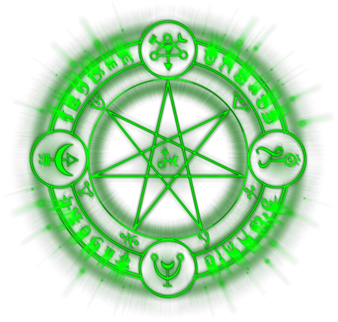 an image of a green pentagram