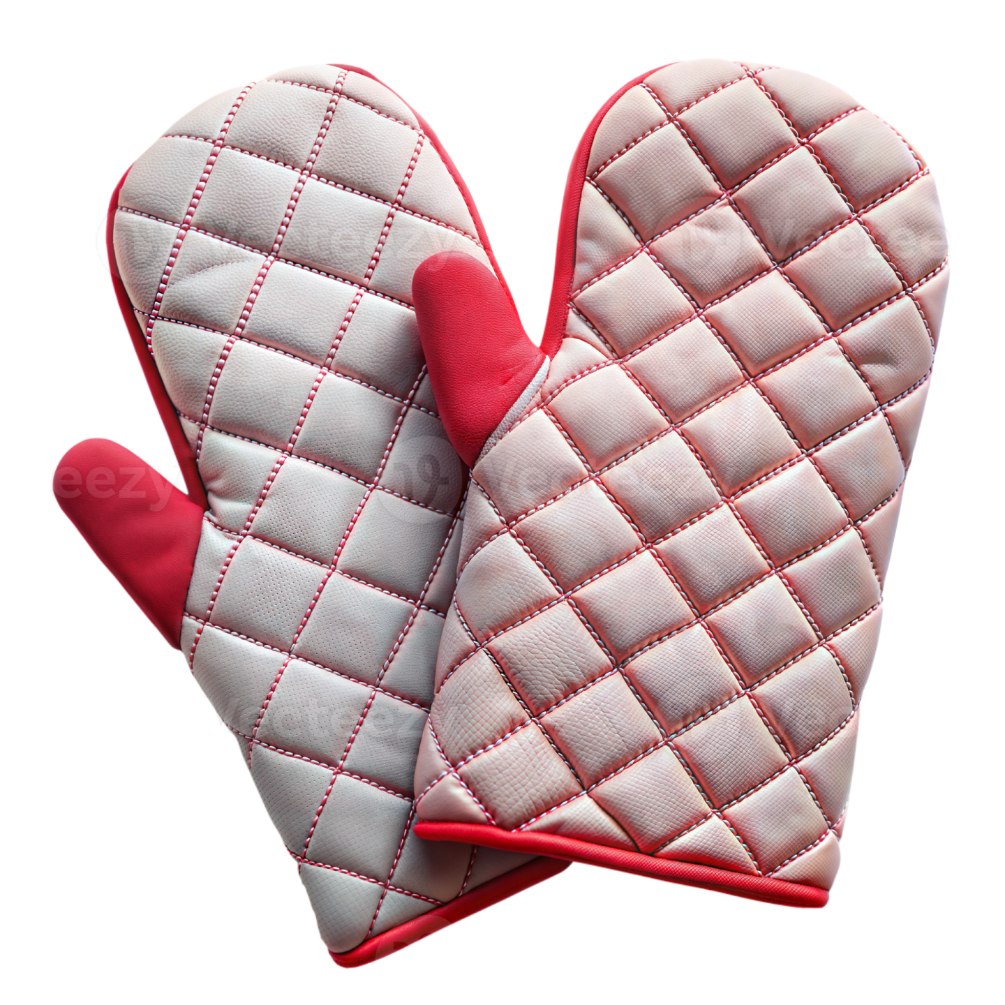 a pair of oven mits on a white background