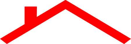 a red house icon on a white background
