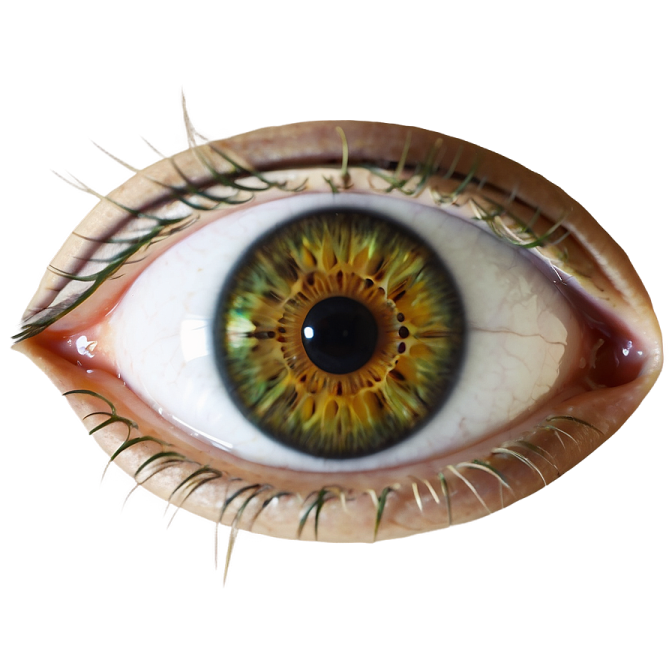 a close up view of a human eye