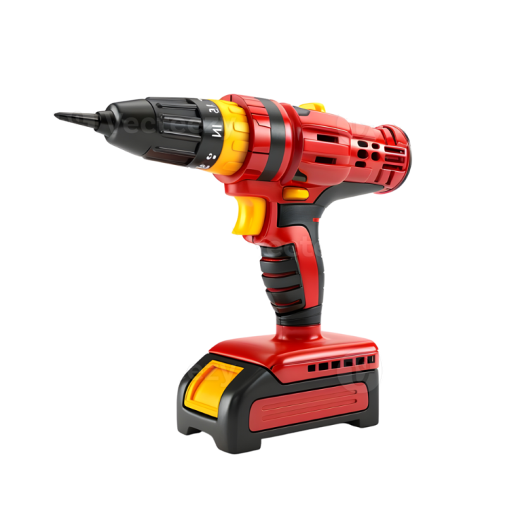 an electric driller on a white background