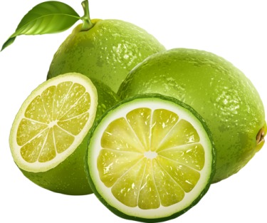 two limes with one cut in half