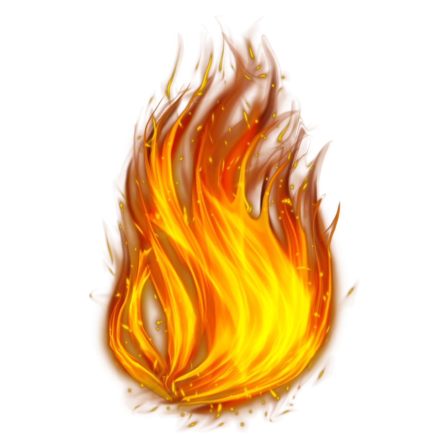a fire on a white background
