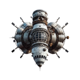 an image of a space station in the sky